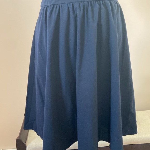 Claudie Pierlot- Vintage-Inspired Navy Fit & Flare Dress with Button Shoulder - Picture 4 of 8